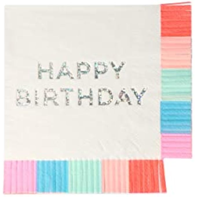 BIRTHDAY FRINGE SMALL NAPKINS - Image 1